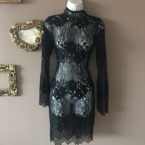 Elegant Black Lace Dress